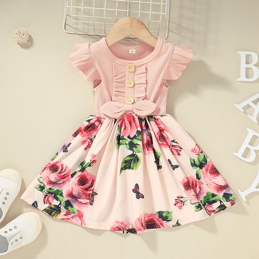 Robe Élégance Fleurie pour Bébé : "Rêve Rose"