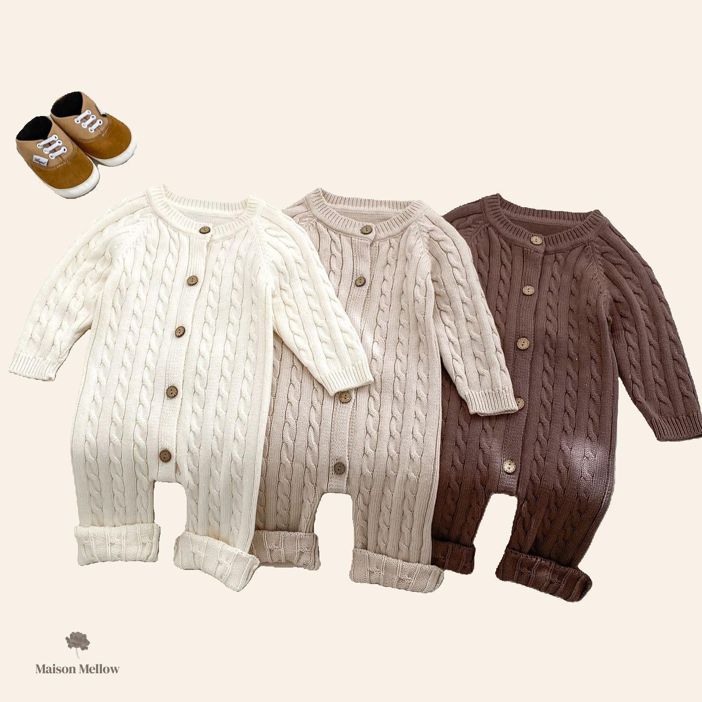 Grenouillère Bébé Tricot en Coton